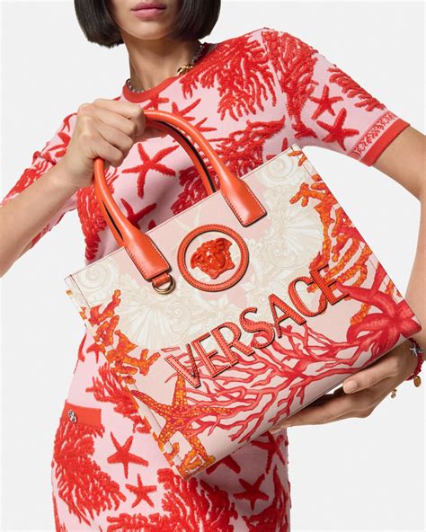 red versace bag|versace medusa tote bag.